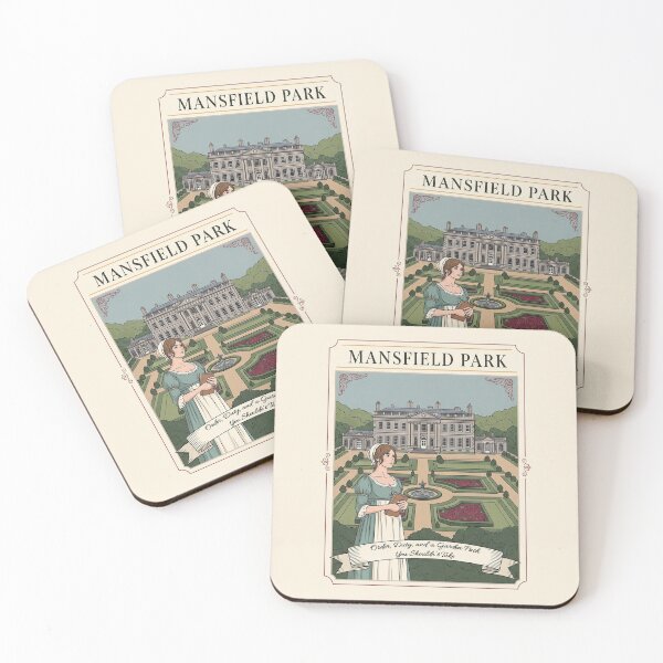Item preview, Mansfield Park Sticker, Jane Austen Novel Art, Regency Era Formal Garden Scene, Vintage Literary Design designed and sold by JakaLeMarque.