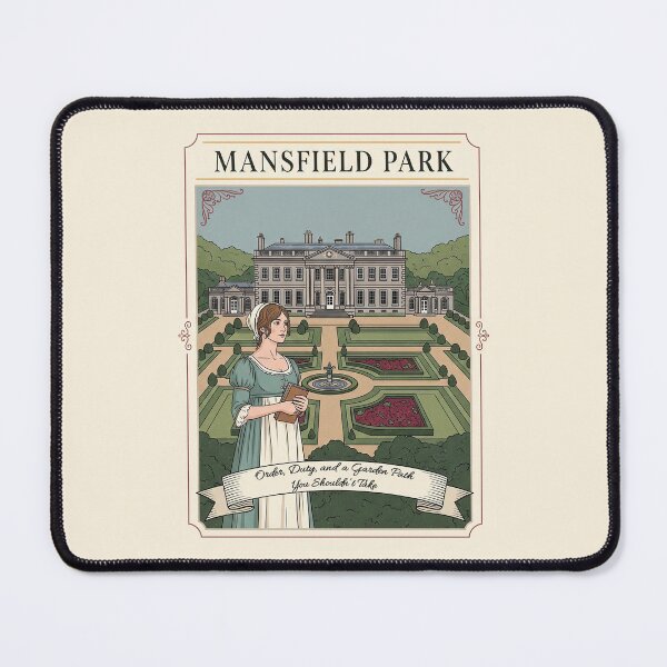 Item preview, Mansfield Park Sticker, Jane Austen Novel Art, Regency Era Formal Garden Scene, Vintage Literary Design designed and sold by JakaLeMarque.