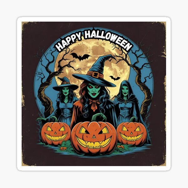 Item preview, Happy Halloween with a few Witches. designed and sold by RisingWolfStudio.