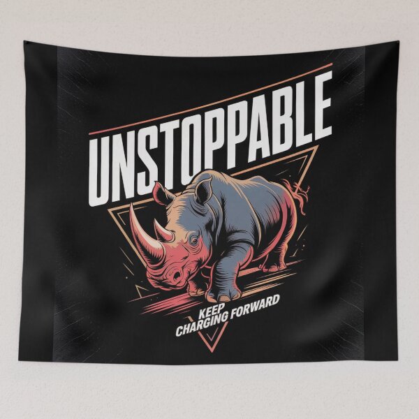 Item preview, Unstoppable Keep Charging Forward Rhino designed and sold by ShadowAndSlate.