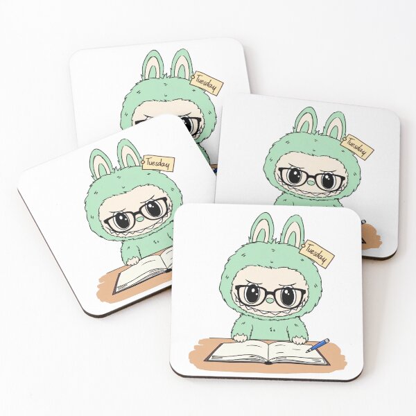 Item preview, Studious Labubu with Glasses and Notebook designed and sold by TheMury.