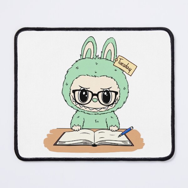 Item preview, Studious Labubu with Glasses and Notebook designed and sold by TheMury.