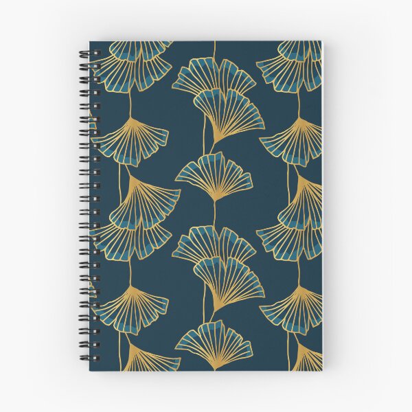 Item preview, Rayas de ginkgo azules y doradas designed and sold by Farissa Designs.