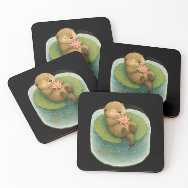 Item preview, Baby Otter in a Water Lily Raft designed and sold by Paninides.