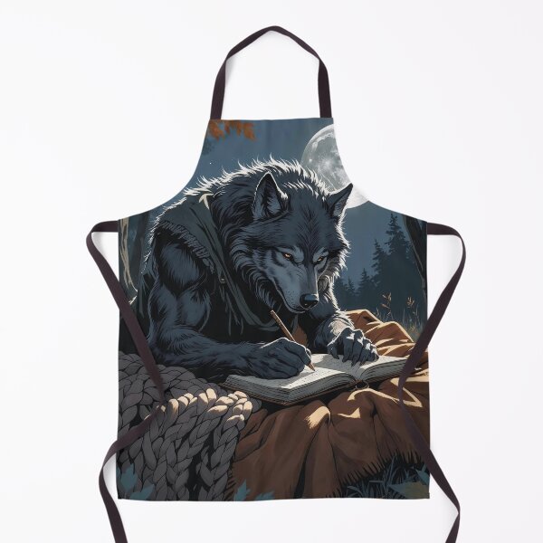 Item preview, Werewolf Journaling Under the Full Moon – Gentle Folklore Night Art designed and sold by Deezyned.