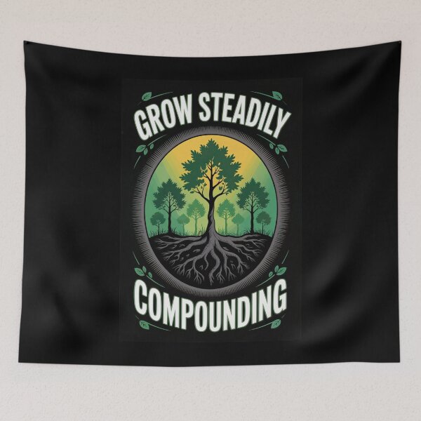 Item preview, Grow Steadily Compounding Tree Roots designed and sold by ShadowAndSlate.