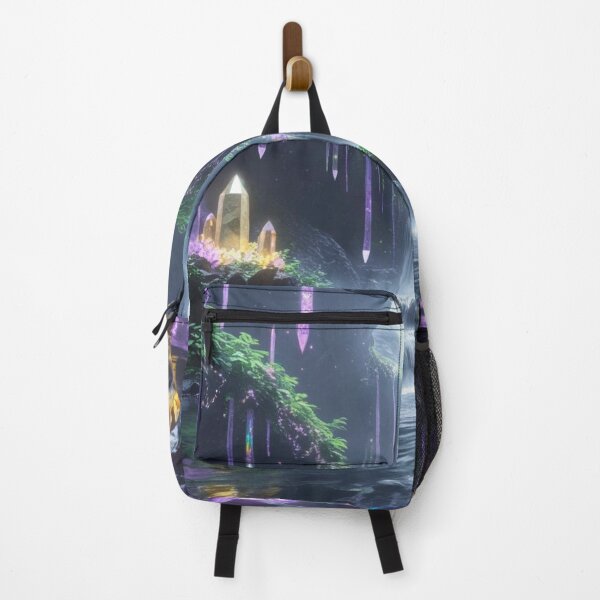 Item preview, Enchanted Crystal Cave with Glowing Waterfalls – Mystical Gemstone Fantasy Landscape designed and sold by RouniBoutique.