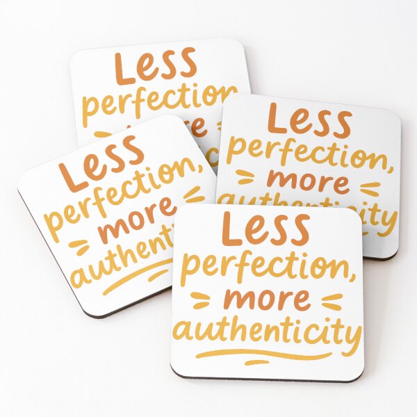 Item preview, Less Perfection, More Authenticity – Handcrafted Warm Tone Typography Design designed and sold by Bloom & Charm Studio.