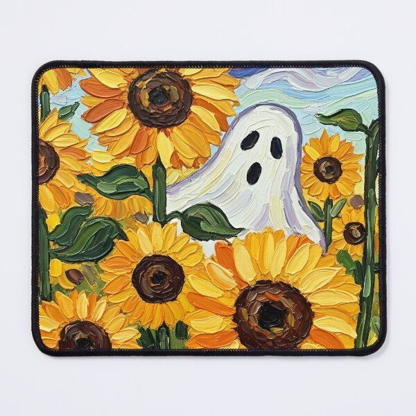 Item preview, Ghost in Sunflower Garden – Whimsical Summer Painting designed and sold by SeGoArtDesign.