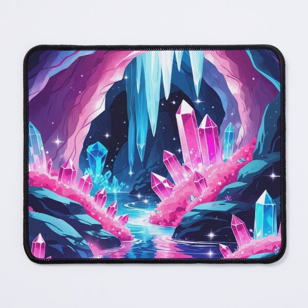 Item preview, Glowing Crystal Waterfall Cave – Enchanted Fantasy Nature Scene designed and sold by RouniBoutique.