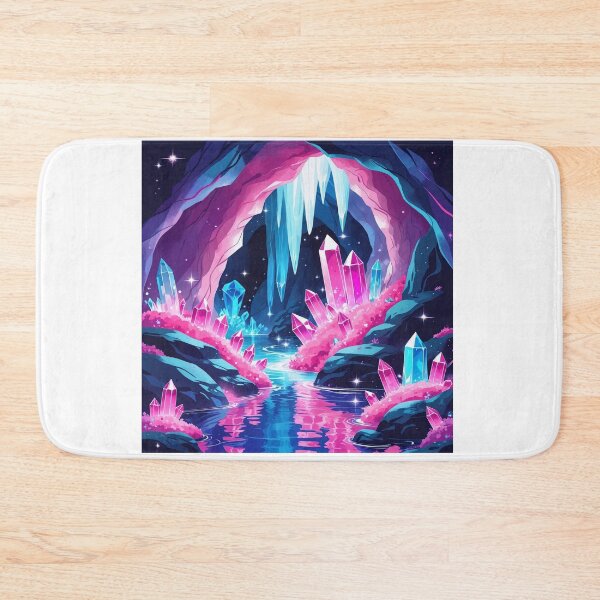 Item preview, Glowing Crystal Waterfall Cave – Enchanted Fantasy Nature Scene designed and sold by RouniBoutique.