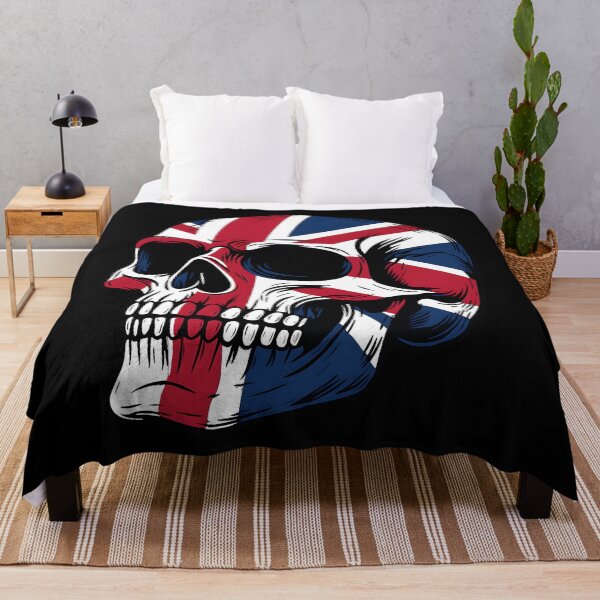 Item preview, British Flag Skull Illustration | Union Jack Grunge Punk Rock England Skull Design for T-Shirts and Stickers designed and sold by DrawHandArt.