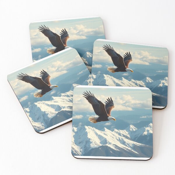 Item preview, Eagle flying over mountains designed and sold by Zazeyy.