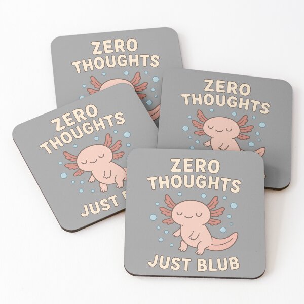 Item preview, Zero Thoughts, Just Blub – Cute Axolotl with Bubbles Art designed and sold by Mintiko2.