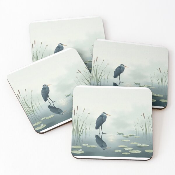 Item preview, Grey heron in the swamps designed and sold by Zazeyy.
