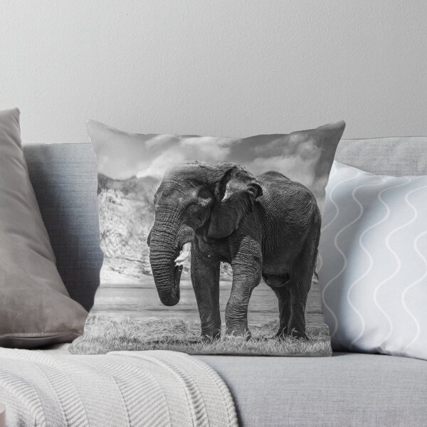 Item preview, Elephant Dust Bath In Black and White designed and sold by Kay Brewer.