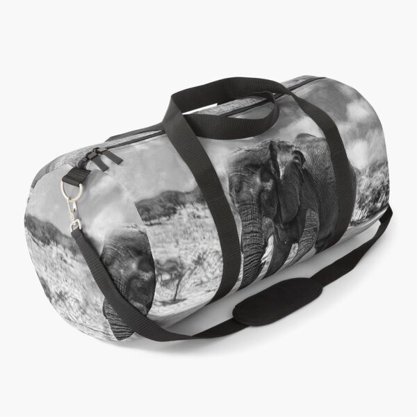 Item preview, Elephant Dust Bath In Black and White designed and sold by Kay Brewer.