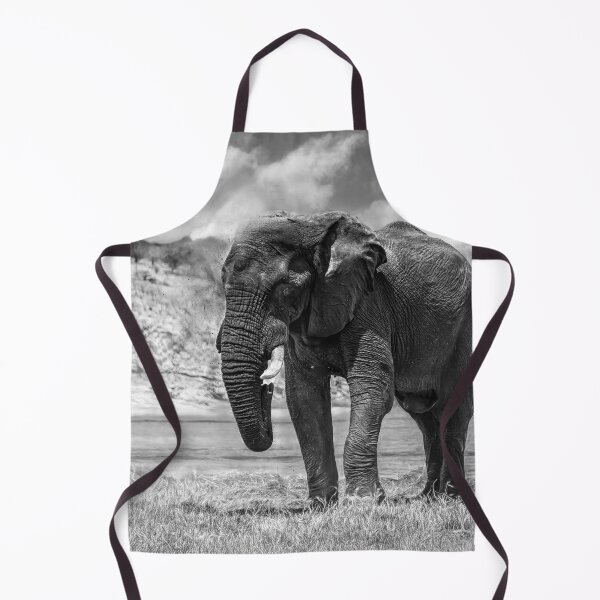 Item preview, Elephant Dust Bath In Black and White designed and sold by Kay Brewer.