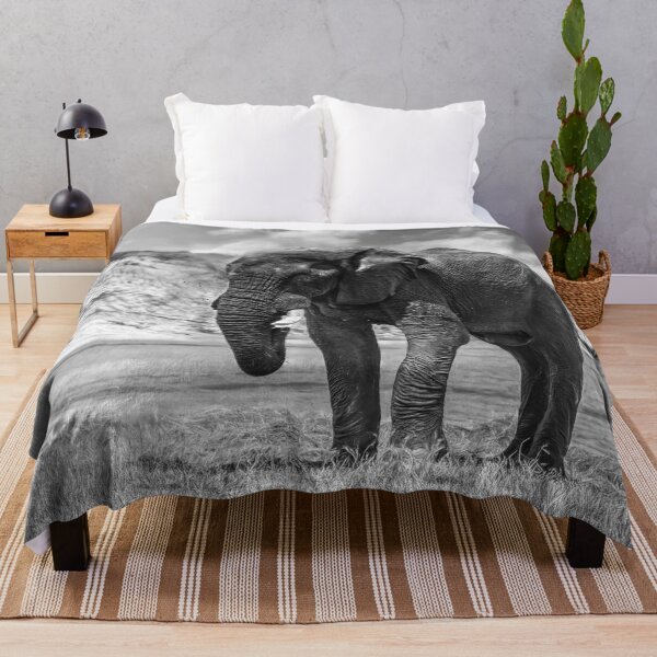 Item preview, Elephant Dust Bath In Black and White designed and sold by Kay Brewer.