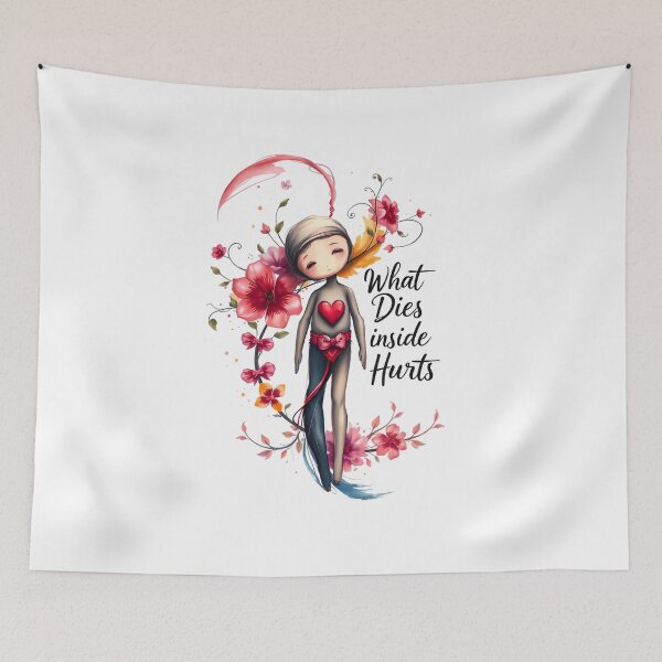 Item preview, Cute Voodoo Doll What Dies Inside Hurts Floral Emotional Art designed and sold by FoxyJags.