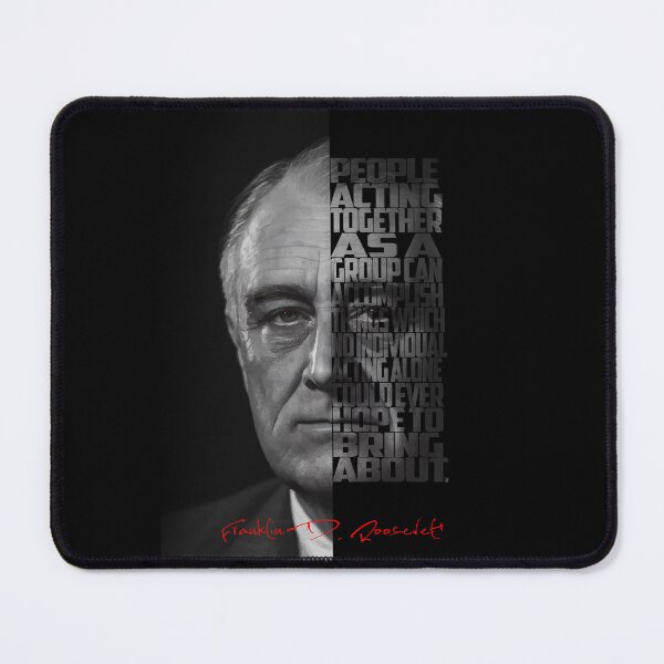 Item preview, Franklin D. Roosevelt Portrait – Minimalist Black-and-White Inspirational Quote Art designed and sold by Enea Kelo.