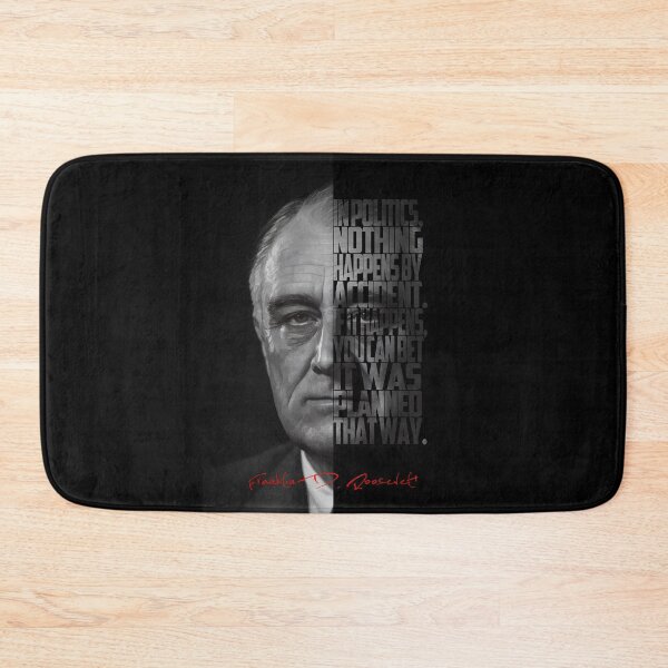 Item preview, Franklin D. Roosevelt Portrait – Minimalist Black-and-White Inspirational Quote Art designed and sold by Enea Kelo.