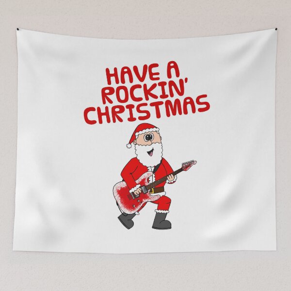 Item preview, Have A Rockin' Christmas, Santa Playing Electric Guitar, Guitarist Musician designed and sold by doodlerob.