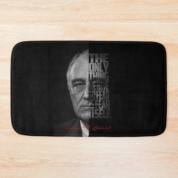 Item preview, Franklin D. Roosevelt Portrait – Minimalist Black-and-White Inspirational Quote Art designed and sold by Enea Kelo.
