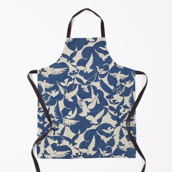 Item preview, White and Blue Bird Pattern designed and sold by Aesthetic Archive.