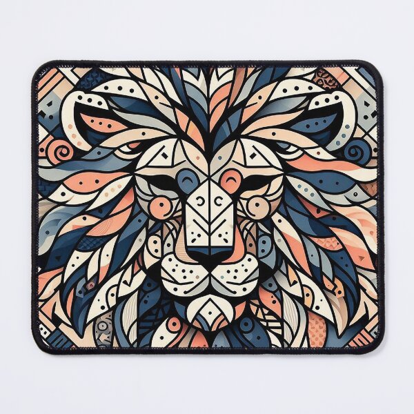 Item preview, Lion head in geometric shapes designed and sold by nikkolaus.