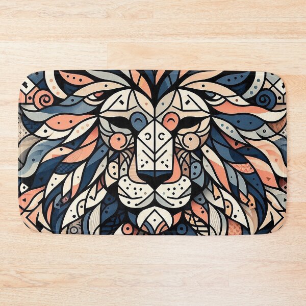 Item preview, Lion head in geometric shapes designed and sold by nikkolaus.