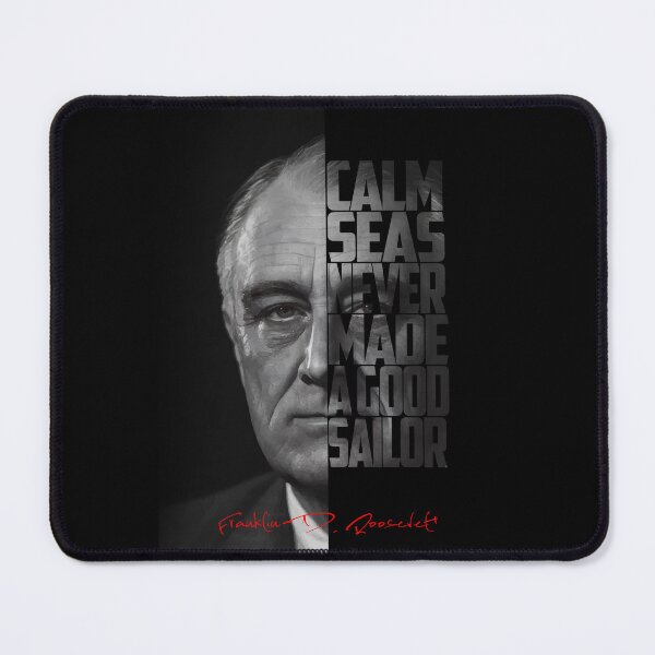 Item preview, Franklin D. Roosevelt Portrait – Minimalist Black-and-White Inspirational Quote Art designed and sold by Enea Kelo.