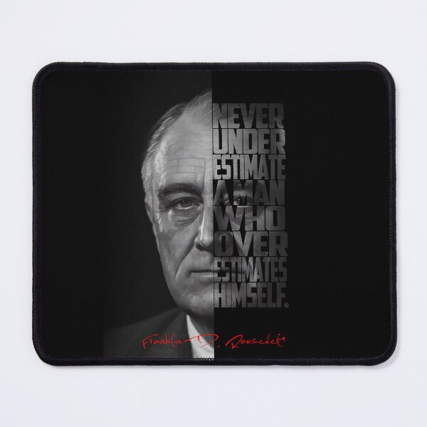 Item preview, Franklin D. Roosevelt Portrait – Minimalist Black-and-White Inspirational Quote Art designed and sold by Enea Kelo.
