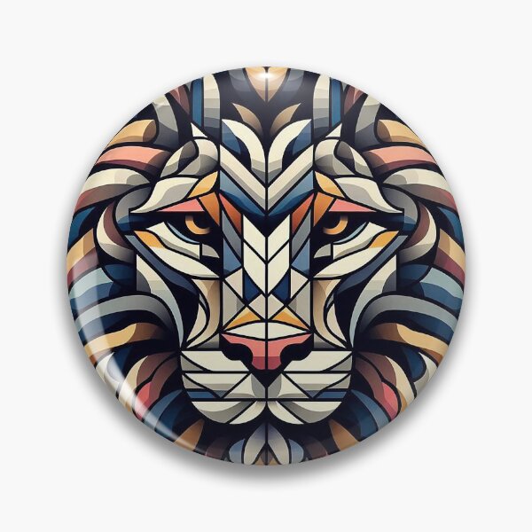 Item preview, Lion head in geometric shapes designed and sold by nikkolaus.