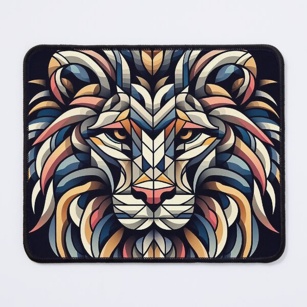 Item preview, Lion head in geometric shapes designed and sold by nikkolaus.