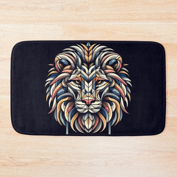 Item preview, Lion head in geometric shapes designed and sold by nikkolaus.