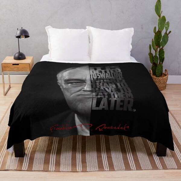 Item preview, Franklin D. Roosevelt Portrait – Minimalist Black-and-White Inspirational Quote Art designed and sold by Enea Kelo.
