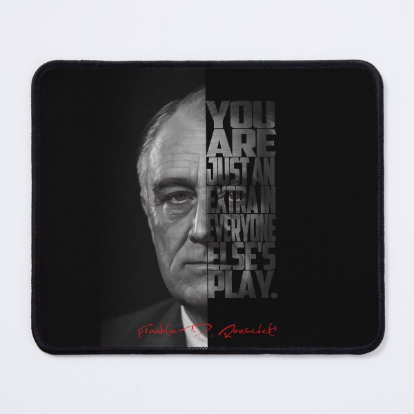 Item preview, Franklin D. Roosevelt Portrait – Minimalist Black-and-White Inspirational Quote Art designed and sold by Enea Kelo.