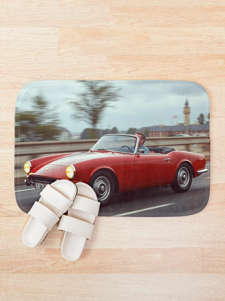 Thumbnail 1 of 6, Bath Mat, Retro Racer designed and sold by CarRends.