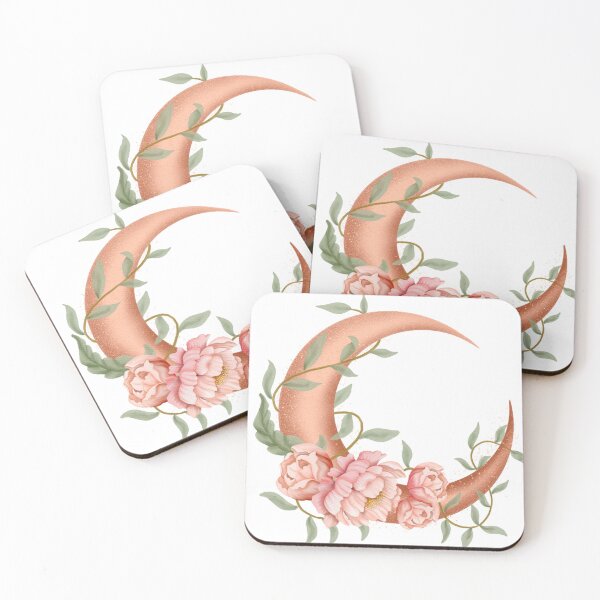 Item preview, Moonlit Bloom: Crescent Moon Embraced by Flowers designed and sold by MELEK Ç..