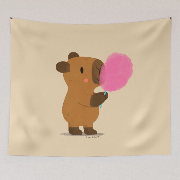 Item preview, Capybara eating Cotton Candy designed and sold by julianamotzko.