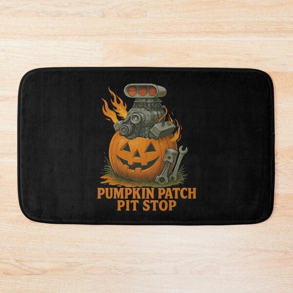Item preview, Pumpkin Patch Pit Stop Halloween Drag Racing Car Engine Jack-o’-Lantern designed and sold by CarantinedChaos.