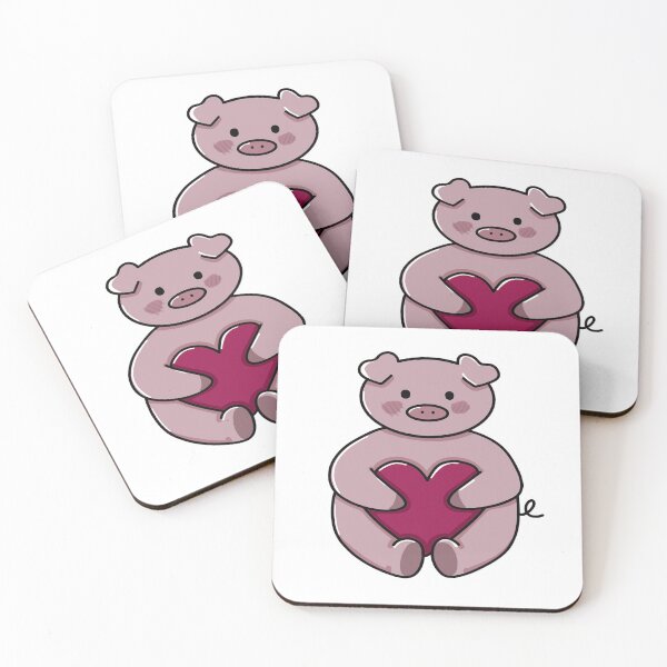 Item preview, Cute Valentines Pig Holding A Heart designed and sold by zcatstudio.