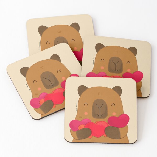 Item preview, Capybara with many hearts designed and sold by julianamotzko.