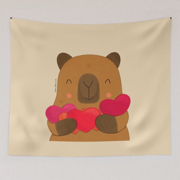 Item preview, Capybara with many hearts designed and sold by julianamotzko.