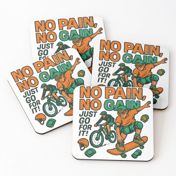 Item preview, No Pain No Gain – Just Go For It! – Extreme sports motivation designed and sold by CreativeGorillas.