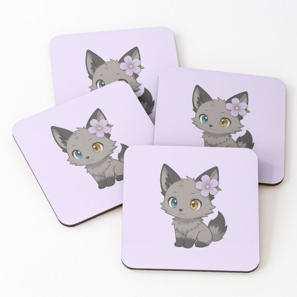 Item preview, Silver Fox Kit With Flower designed and sold by jellyclub.