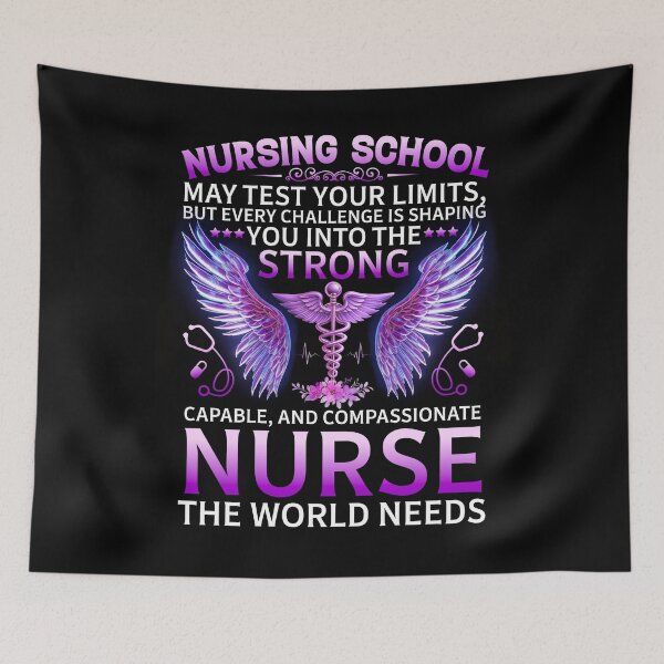 Item preview, Nursing School Strength Inspirational Student Quote designed and sold by MuniraWearify.