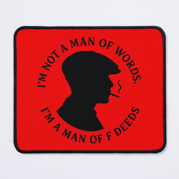 Item preview, Vintage Peaky Silhouette – Newsboy Cap & Quote "I'm Not a Man of Words" designed and sold by VALQUIRIAMX.