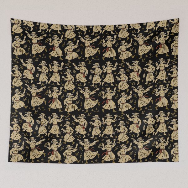 Item preview, Dancing Plague Doctor Tiled Pattern of Doom designed and sold by SHHCreations.